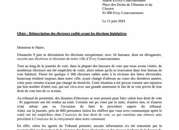 Appel à l&rsquo;action pour réinscrire les électeurs radiés